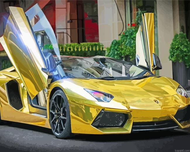 Golden Lamborghini Painting By Numberss.png