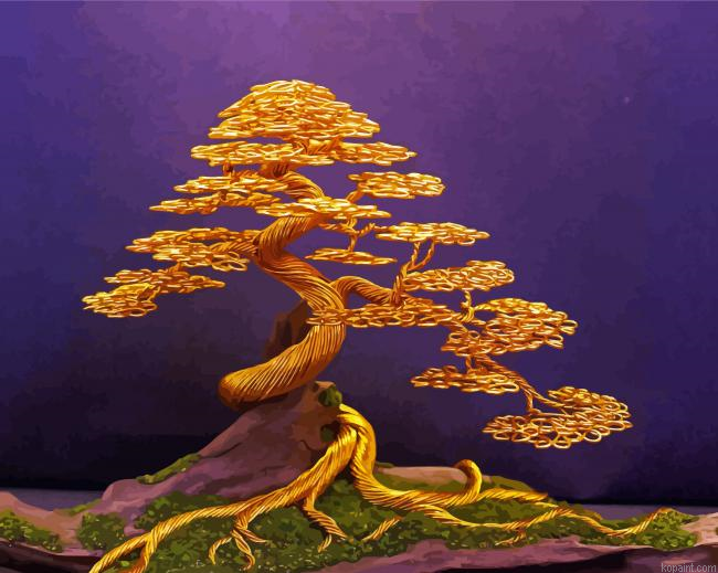 Golden Metal Tree Painting By Numberss.png