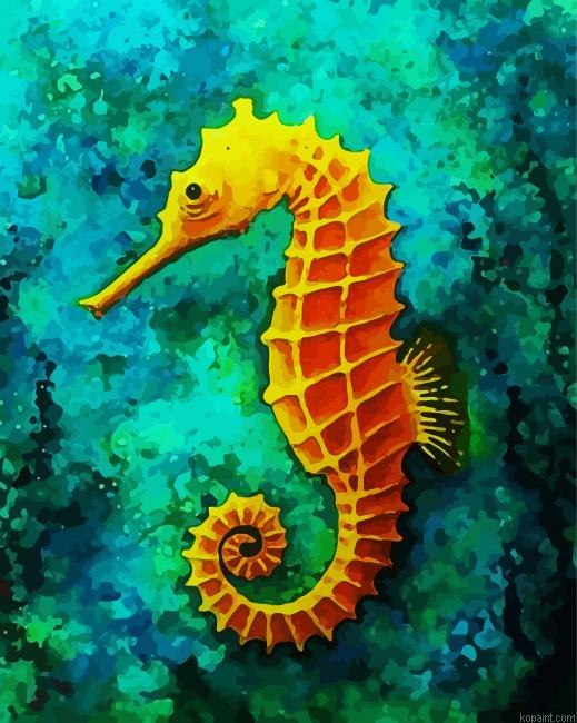 Golden Seahorse Painting By Numberss.png