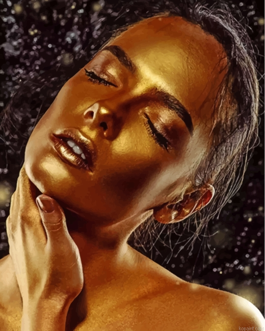 Golden Woman Painting By Numberss.png