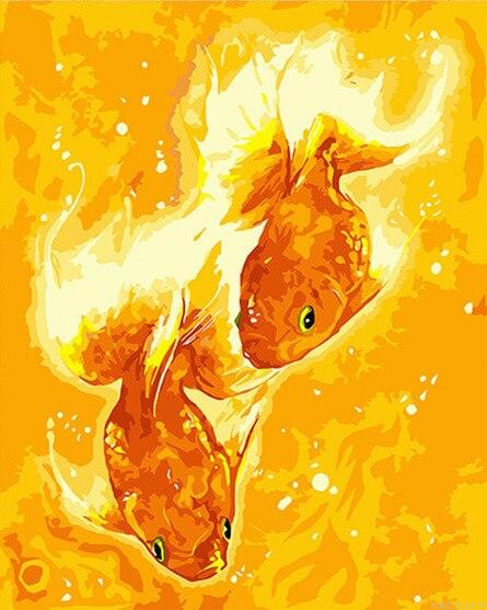 Goldfish Art Painting By Numberss.png