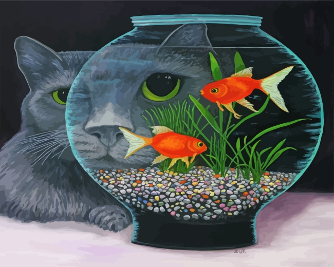 Goldfish In A Bowl Painting By Numberss.png
