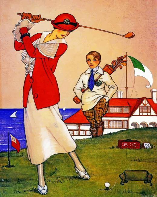 Golfer Woman Painting By Numberss.png