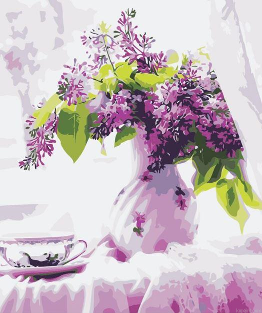 Good Morning With Lilac Flowers Painting By Numberss.png