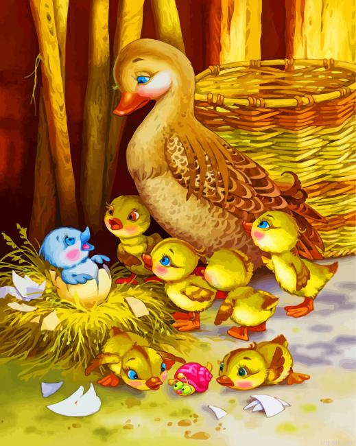 Goose And Chicks Painting By Numberss.png