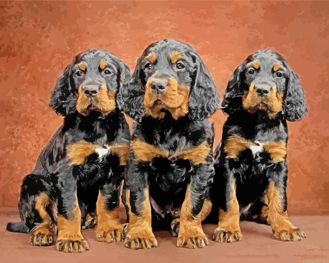 Gordon Setter Puppies Painting By Numberss.png