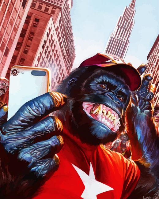 Gorilla Taking Selfie Painting By Numberss.png