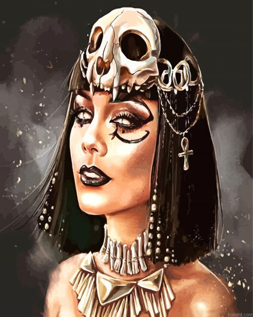 Gothic Egyptian Woman Painting By Numberss.png