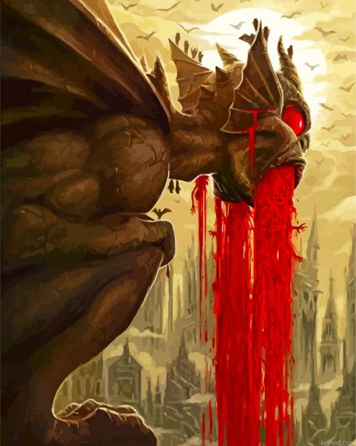 Gothic Gargoyle Painting By Numberss.png
