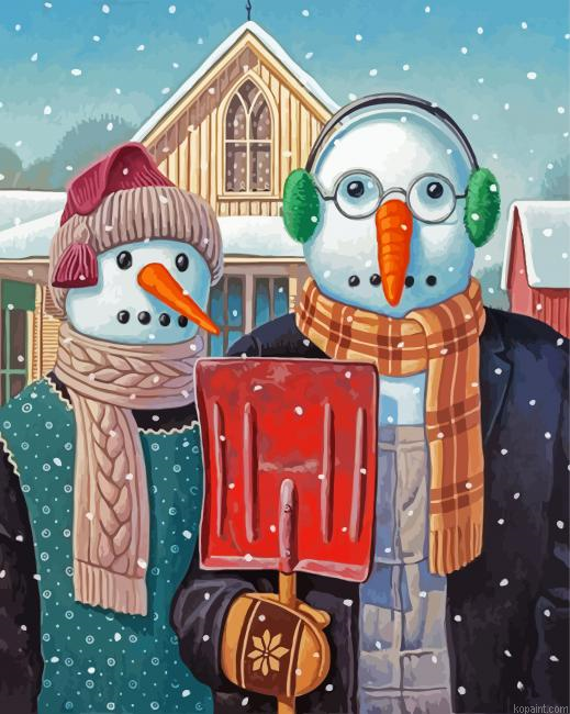 Gothic Snowman Couple Painting By Numberss.png