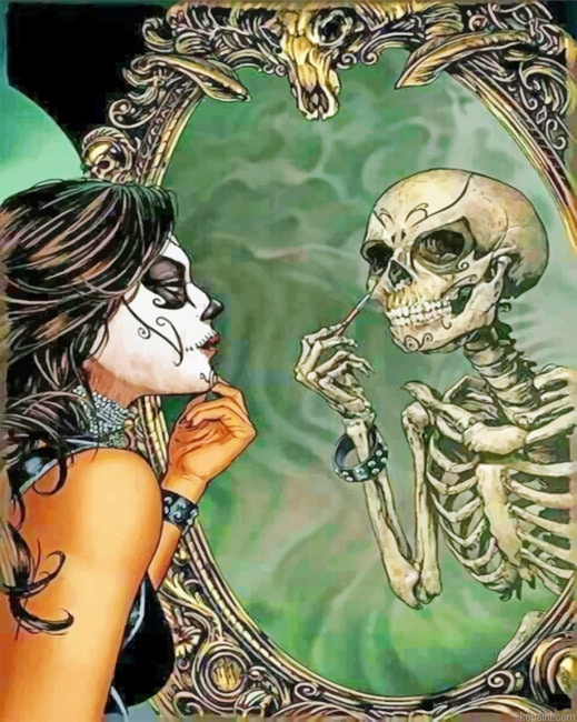 Gothic Sugar Skull New Painting By Numberss.png