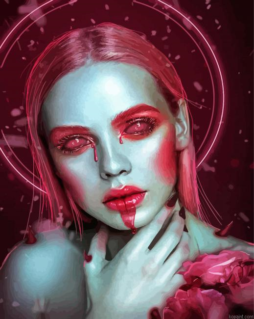 Gothic Pink Lady Paint By Numbers.png