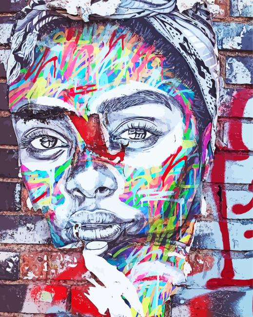 Graffiti Face Wall Street Painting By Numberss.png