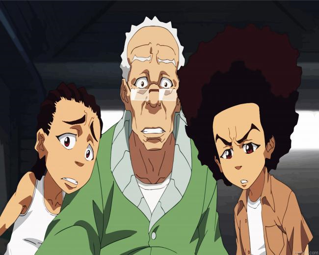 Grandad And The Kids From The Boondocks Painting By Numberss.png