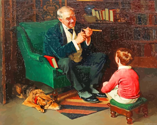Grandfather And Son Paint By Numbers