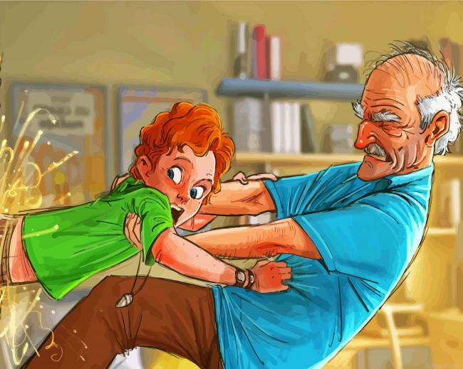 Grandpa Saving His Grandson Painting By Numberss.png