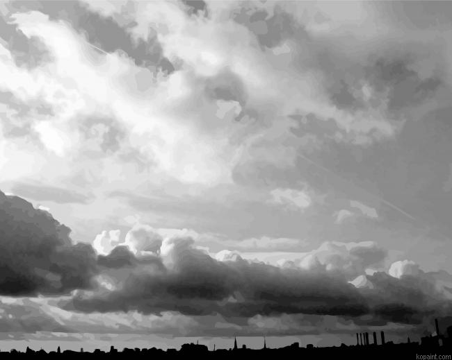Gray And White Sky Paint By Numbers