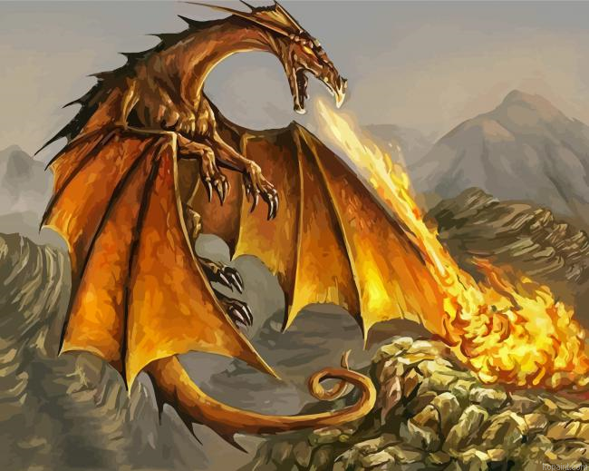 Great Golden Dragon Painting By Numberss.png