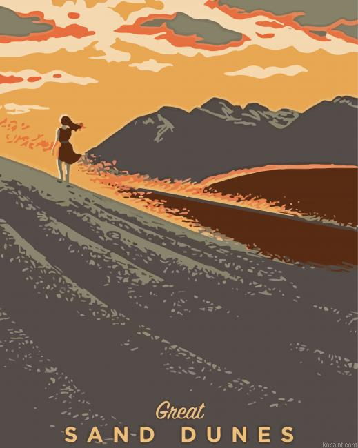 Great Sand Dunes Poster Paint By Numbers