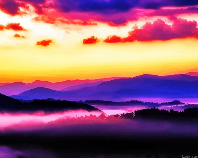 Great Smokey Mountains Paint By Numbers