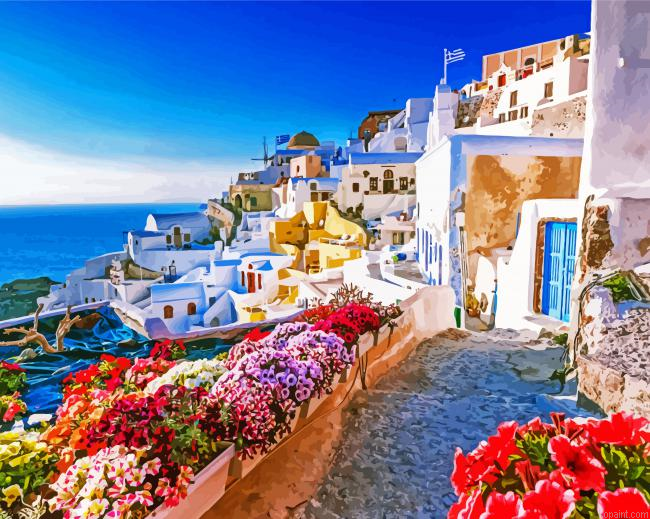 Greece Thera City Painting By Numberss.png