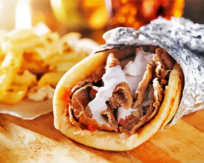 Greek Food Gyros Painting By Numberss.png