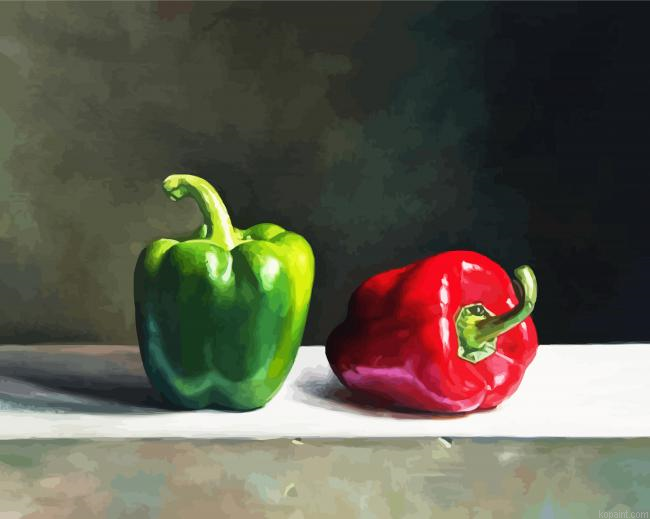 Green And Red Pepper Painting By Numberss.png