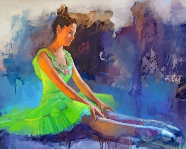 Green Ballerina Paint By Numbers