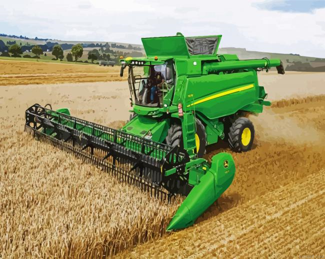 Green Combine Painting By Numberss.png