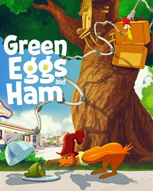 Green Eggs And Ham Poster Paint By Numbers