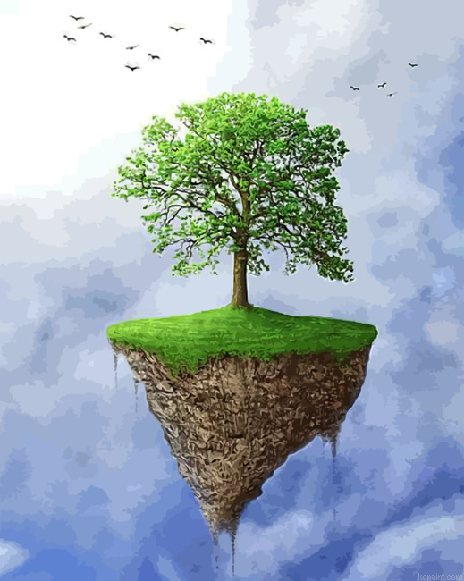 Green Fantastic Tree Painting By Numberss.png