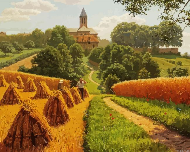 Green Fields Paint By Numbers