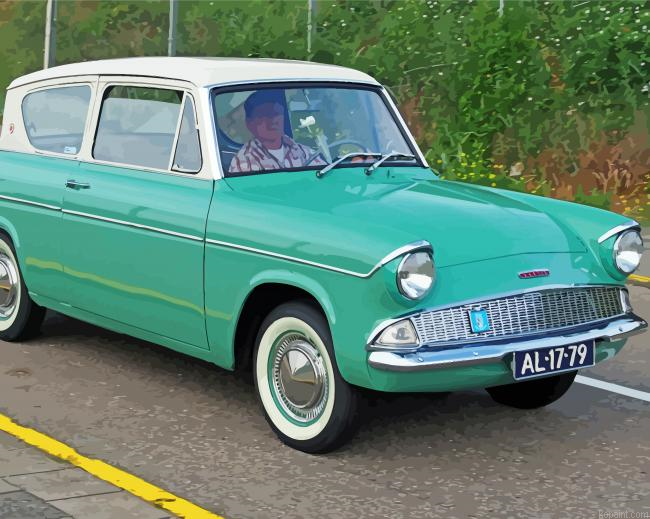Green Ford Anglia Painting By Numberss.png