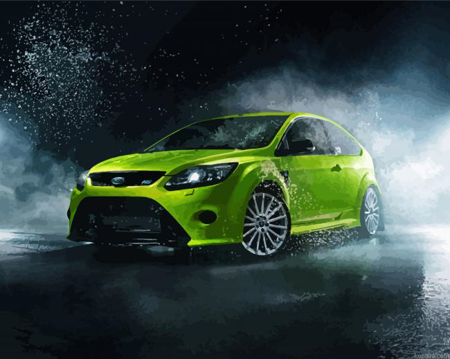 Green Ford Rs Focus Paint By Numbers