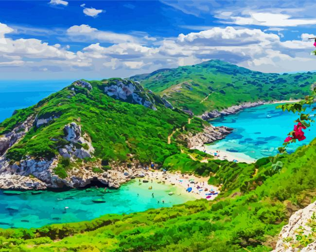 Green Greece Paint By Numbers