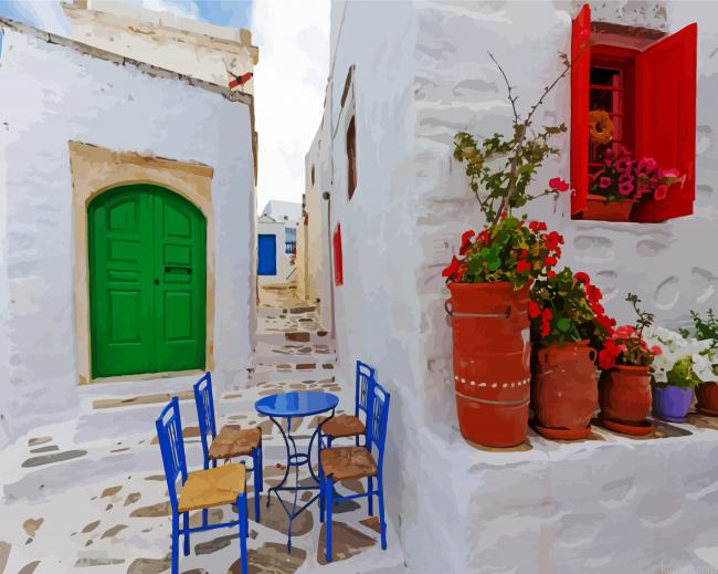 Green Greek Door Painting By Numberss.png