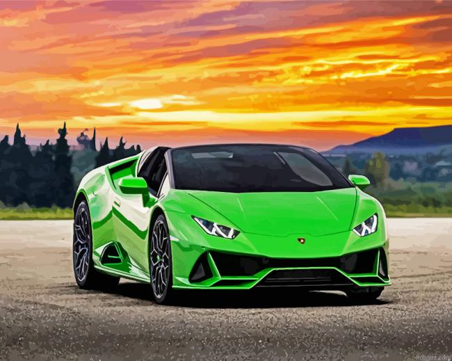 Green Lamborghini Huracan Paint By Numbers.png