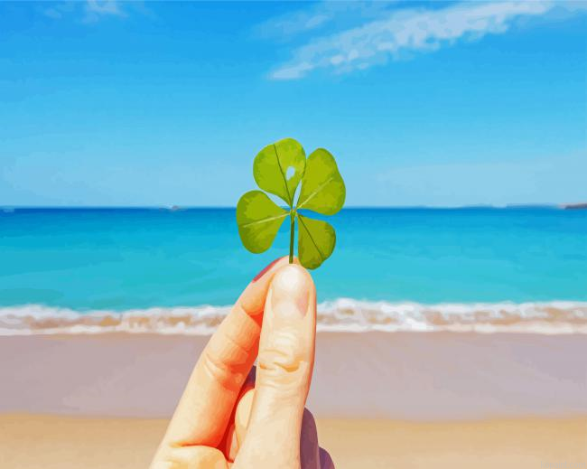 Green Lucky Leaf Painting By Numberss.png