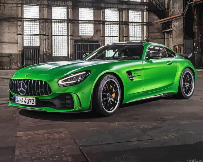 Green Mercedes Amg Gt Painting By Numberss.png