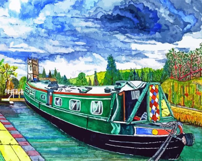 Green Narrowboat Painting By Numberss.png