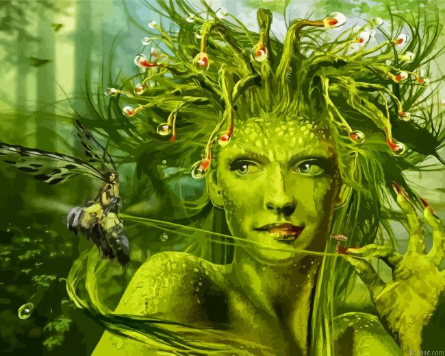 Green Nymph Painting By Numberss.png