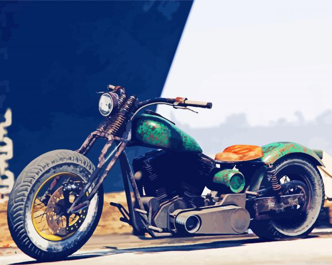 Green Rat Bike Painting By Numberss.png