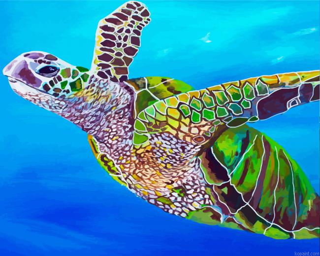 Green Ridley Sea Turtle Art Painting By Numberss.png