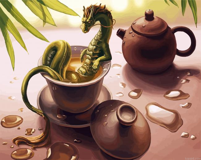 Green Tea Dragon Paint by Numbers