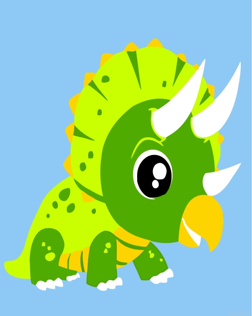 Green Triceratops Painting By Numberss.png