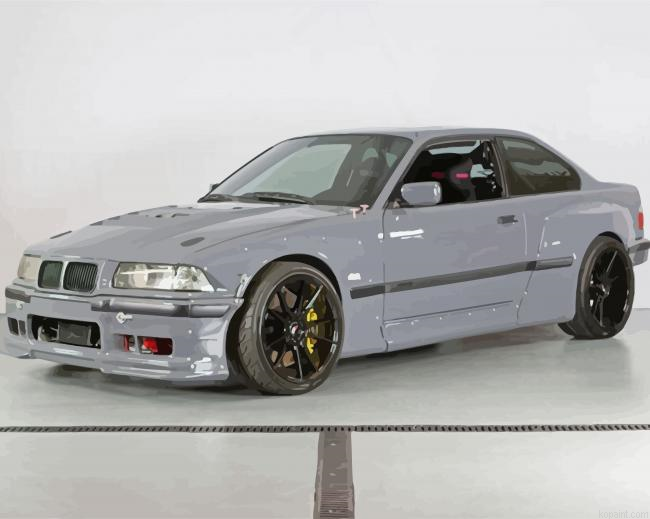 Grey Bmw E36 Painting By Numberss.png