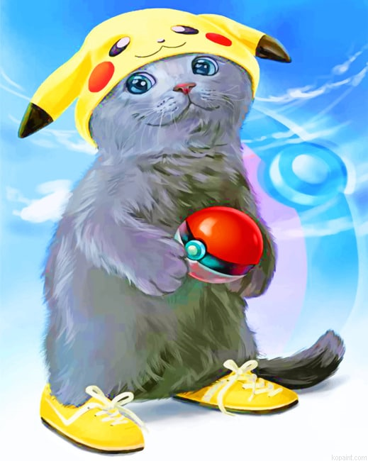 Grey Cat Pokemon New Painting By Numberss.png