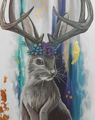 Grey Jackalope Painting By Numberss.png