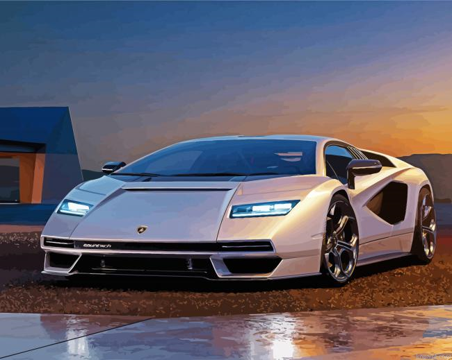 Grey Lamborghini Countach Painting By Numberss.png