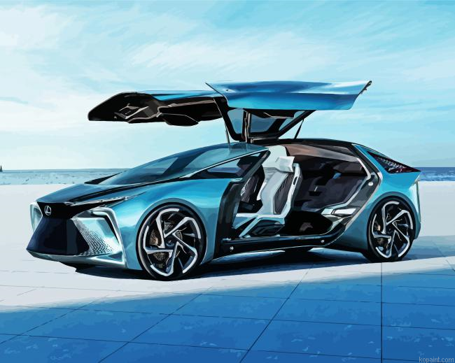 Grey Lexus Car Painting By Numberss.png